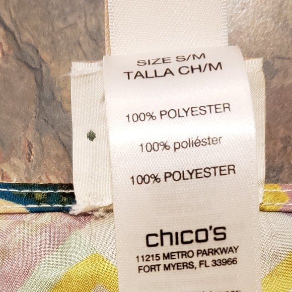 Chico's Abstract Print multi color Poncho - Picture 8 of 9